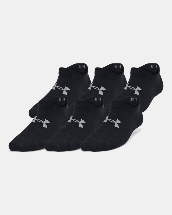 兒童UA Essential No Show Socks 6對裝 in Black image number 0